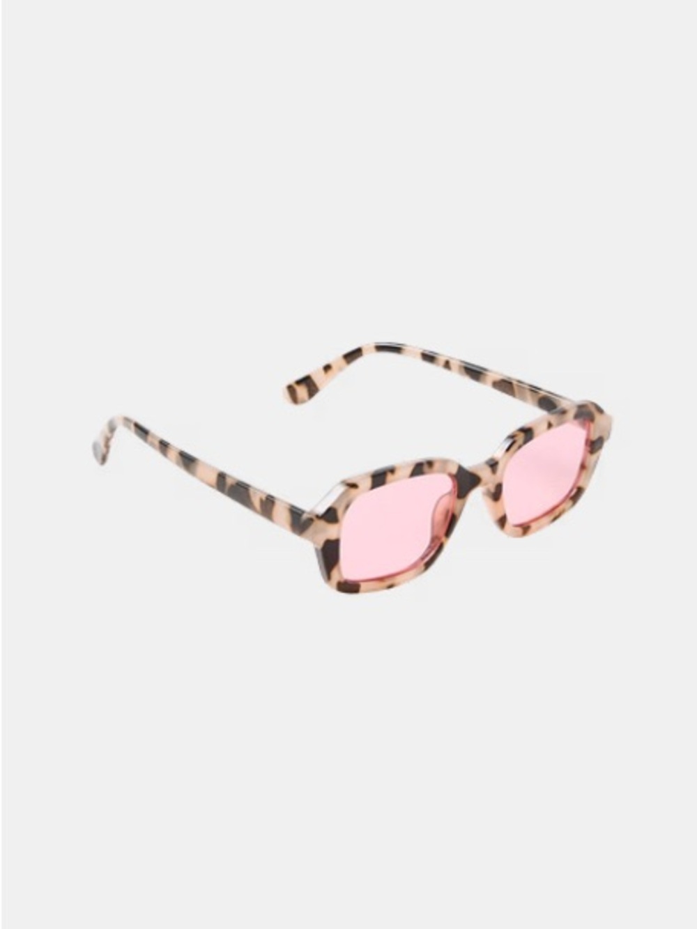 LOFT Tortoiseshell print small square Sunglasses with Pink Lenses